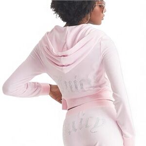 NWT OG BIG BLING VELOUR TRACK HOODIE IN SOFT GLOW - SIZE L